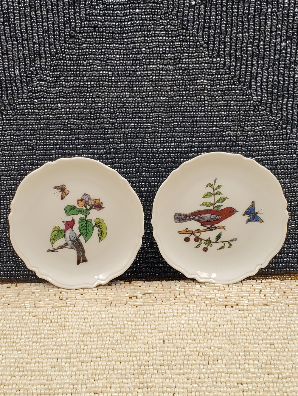 Limoges GDA Gerard Dufraiss Abbot Trinket Dishes Plates Birds Butterfly Vintage
